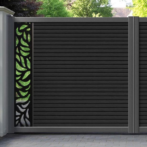 Hudson Plume Straight Top Driveway Gate - Black - End Screen