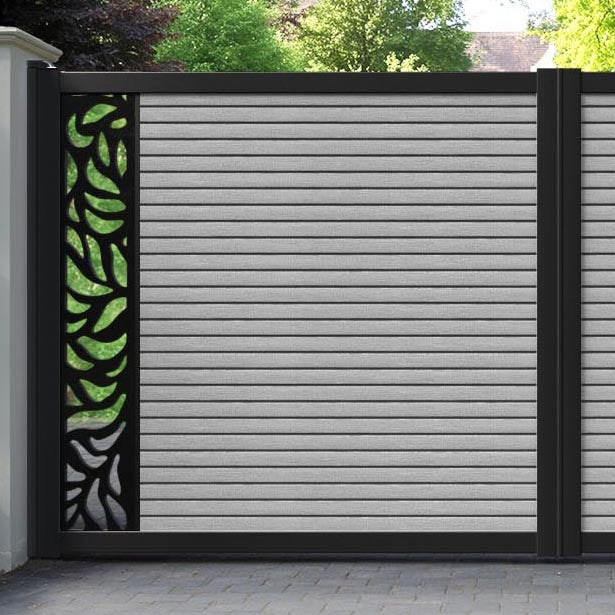 Hudson Plume Straight Top Driveway Gate - Light Grey - End Screen