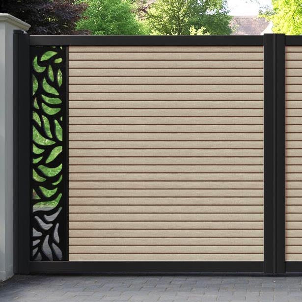 Hudson Plume Straight Top Driveway Gate - Light Oak- End Screen
