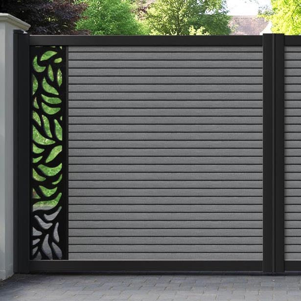 Hudson Plume Straight Top Driveway Gate - Mid Grey - End Screen