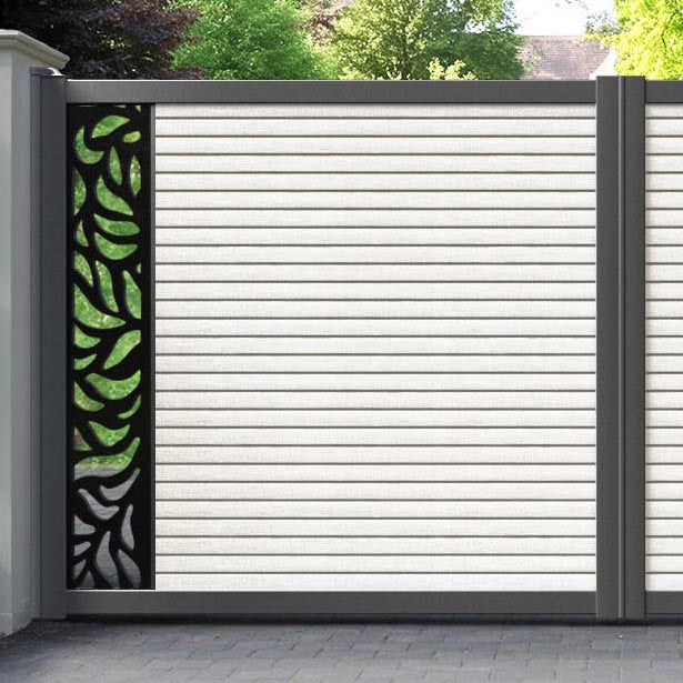 Hudson Plume Straight Top Driveway Gate - Light Stone - End Screen