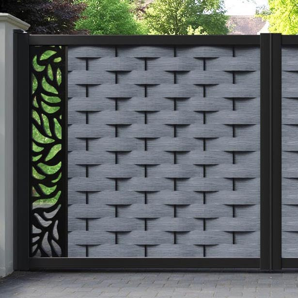 Ripple Plume Straight Top Driveway Gate - Anthracite - End Screen