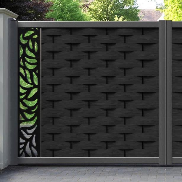Ripple Plume Straight Top Driveway Gate - Black - End Screen
