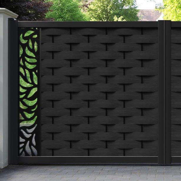 Ripple Plume Straight Top Driveway Gate - Black - End Screen