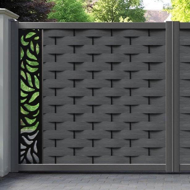 Ripple Plume Straight Top Driveway Gate - Dark Grey - End Screen
