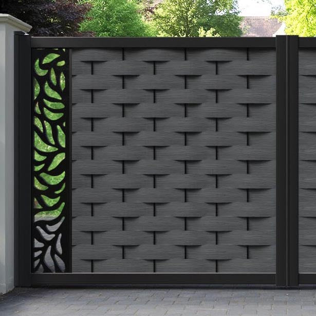 Ripple Plume Straight Top Driveway Gate - Dark Grey - End Screen