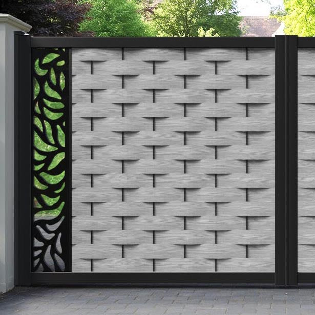 Ripple Plume Straight Top Driveway Gate - Light Grey - End Screen