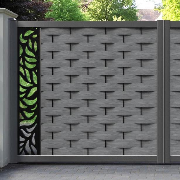 Ripple Plume Straight Top Driveway Gate - Mid Grey - End Screen