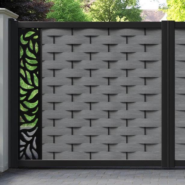 Ripple Plume Straight Top Driveway Gate - Mid Grey - End Screen