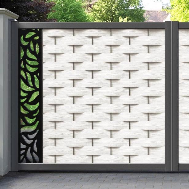 Ripple Plume Straight Top Driveway Gate - Light Stone - End Screen