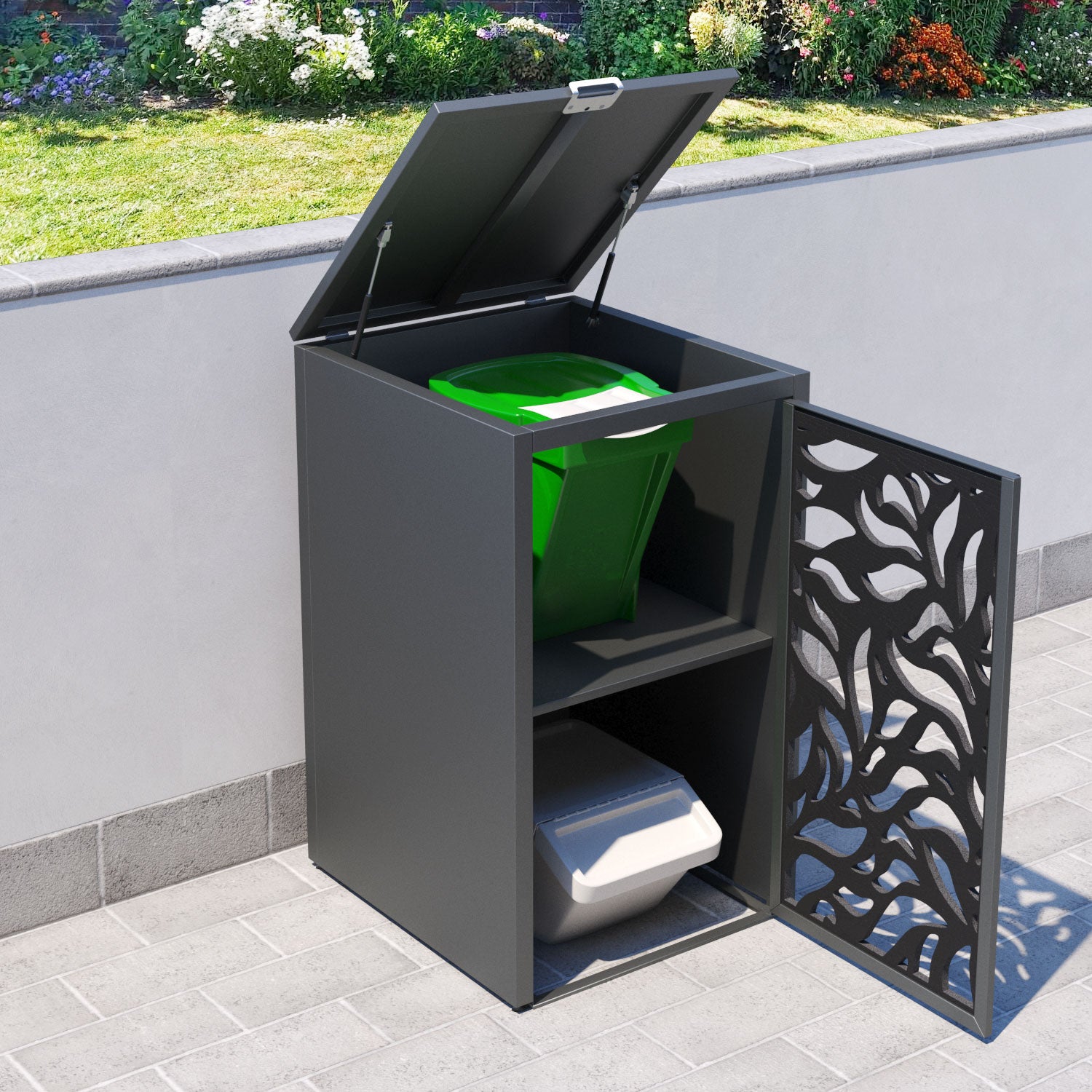 Grey 1 Bin Store with Plume Door Screen