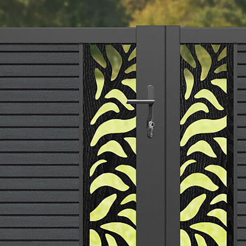 Hudson Plume Straight Top Driveway Gate - Dark Grey - Middle & End Screen