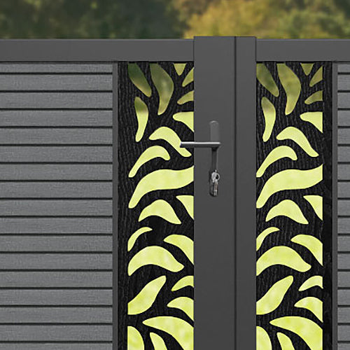 Hudson Plume Straight Top Driveway Gate - Mid Grey - Middle Screen
