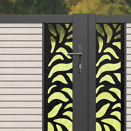 Hudson Plume Straight Top Driveway Gate - Mid Stone - Middle Screen