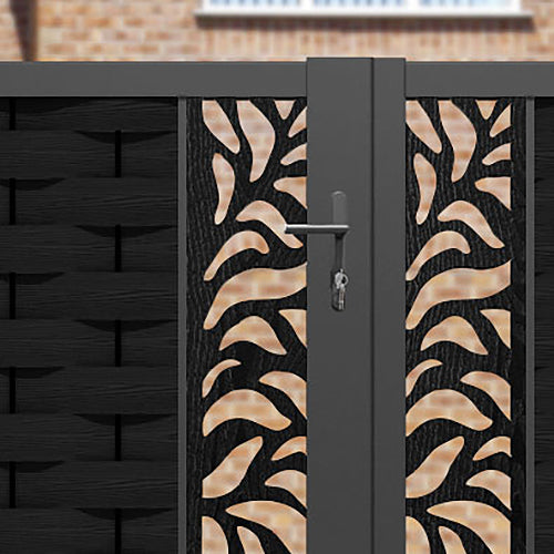 Ripple Plume Straight Top Driveway Gate - Black - Middle Screen