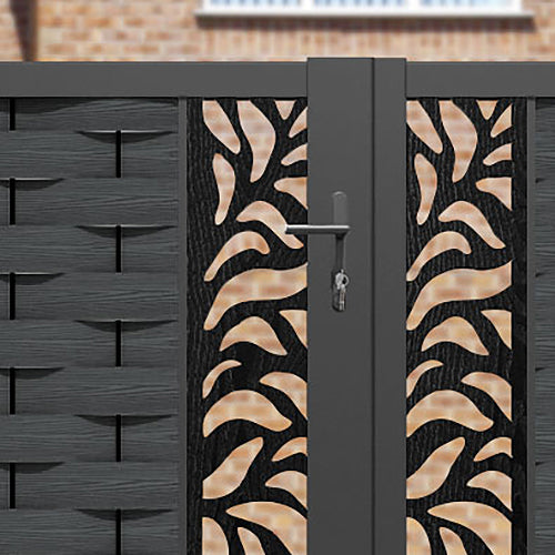 Ripple Plume Straight Top Driveway Gate - Dark Grey - Middle & End Screen