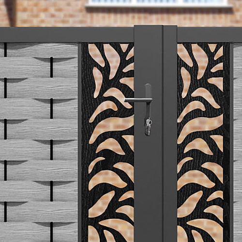 Ripple Plume Straight Top Driveway Gate - Light Grey - Middle & End Screen