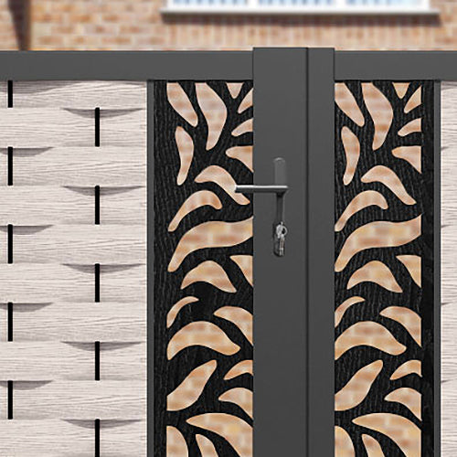 Ripple Plume Straight Top Driveway Gate - Mid Stone - Middle & End Screen