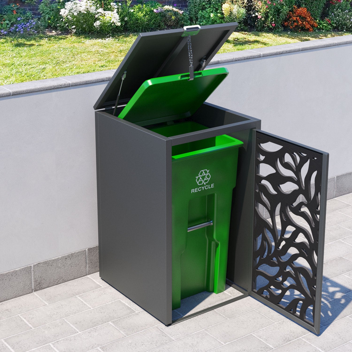 Grey 1 Bin Store with Plume Door Screen