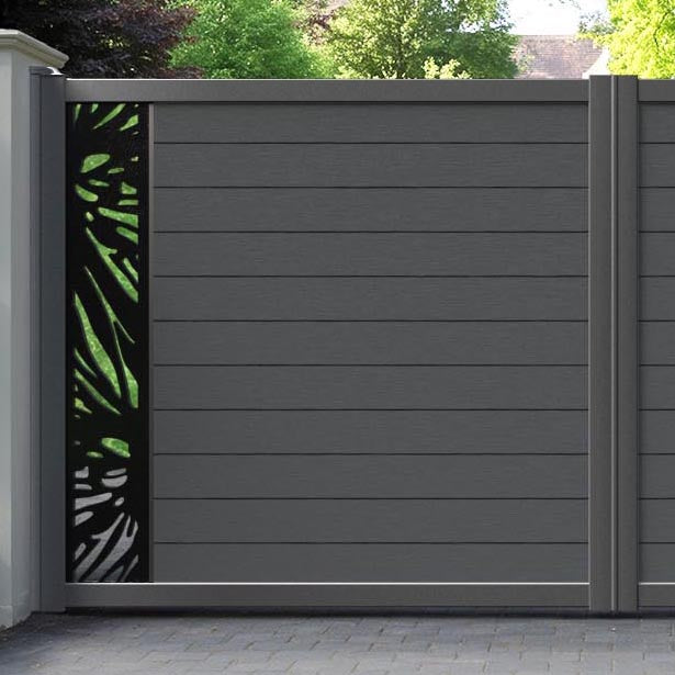 Fusion Poppy Straight Top Driveway Gate - Dark Grey - End Screen