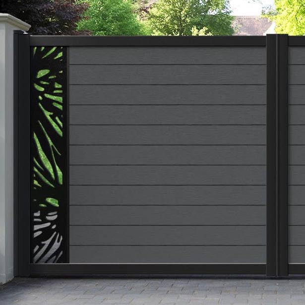 Fusion Poppy Straight Top Driveway Gate - Dark Grey - End Screen