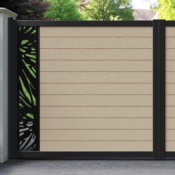 Fusion Poppy Straight Top Driveway Gate - Light Oak - End Screen