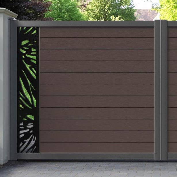 Fusion Poppy Straight Top Driveway Gate - Mid Brown - End Screen