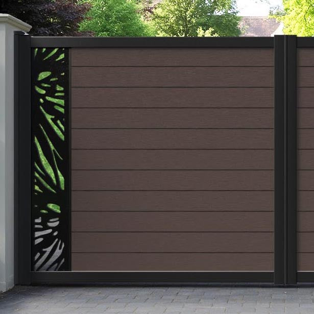 Fusion Poppy Straight Top Driveway Gate - Mid Brown - End Screen