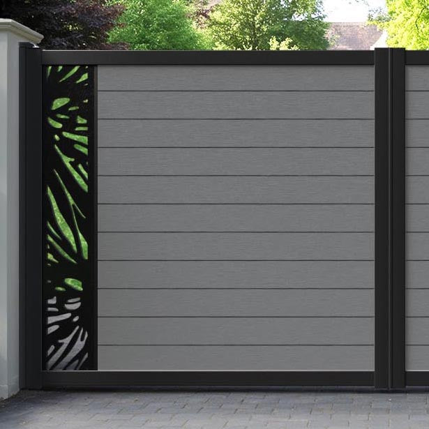 Fusion Poppy Straight Top Driveway Gate - Mid Grey - End Screen