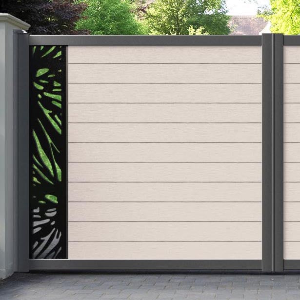 Fusion Poppy Straight Top Driveway Gate - Mid Stone - End Screen