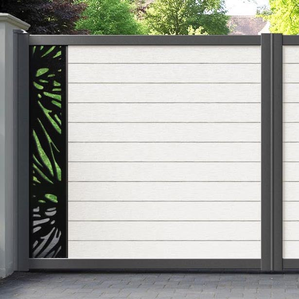 Fusion Poppy Straight Top Driveway Gate - Light Stone - End Screen
