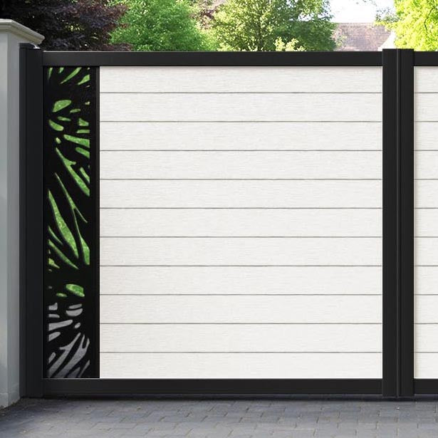 Fusion Poppy Straight Top Driveway Gate - Light Stone - End Screen