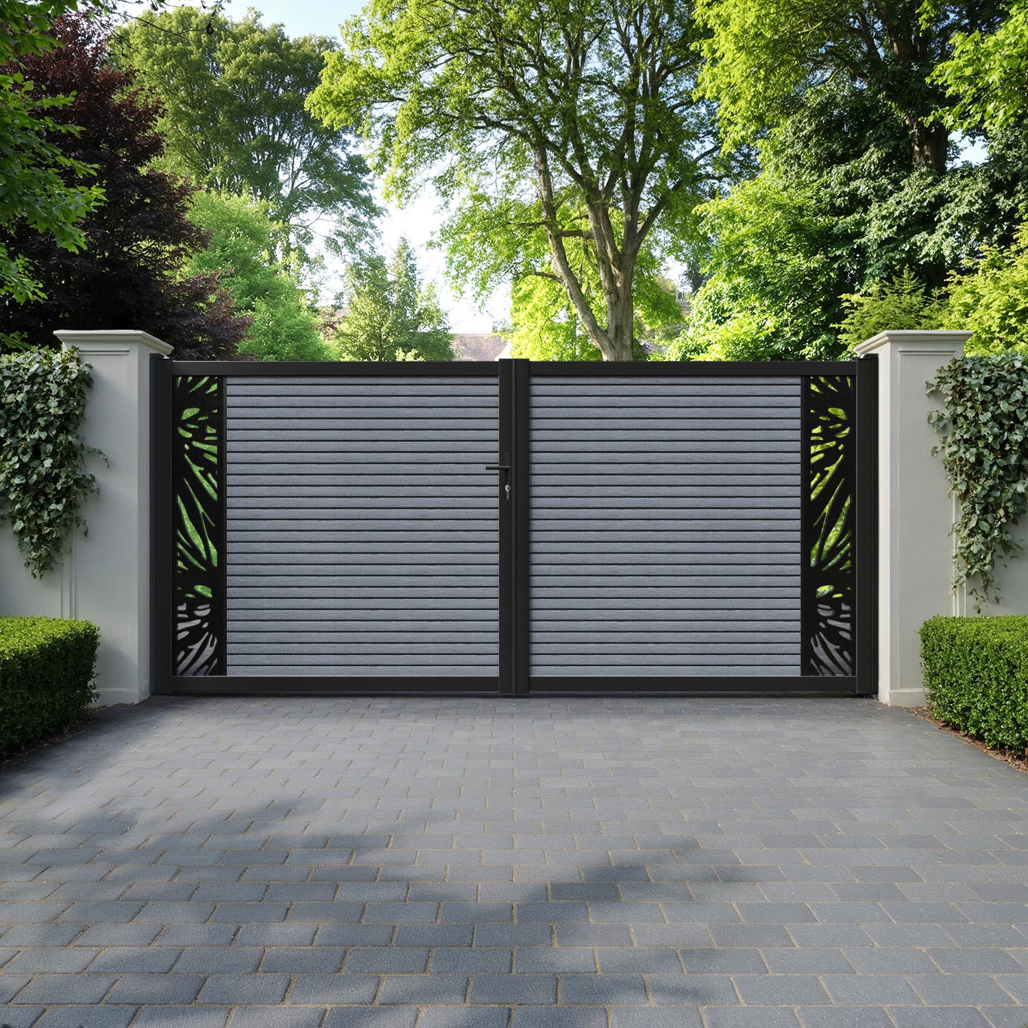 Hudson Poppy Straight Top Driveway Gate - Anthracite - End Screen