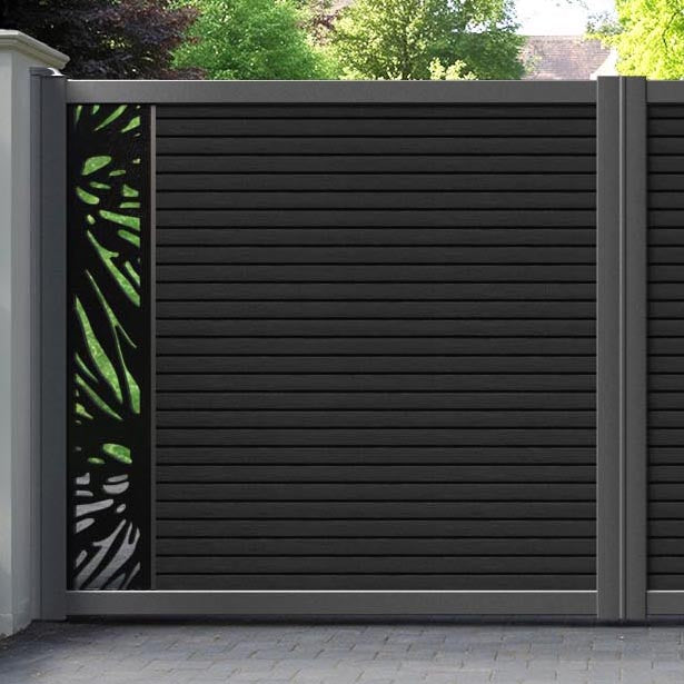 Hudson Poppy Straight Top Driveway Gate - Black - End Screen