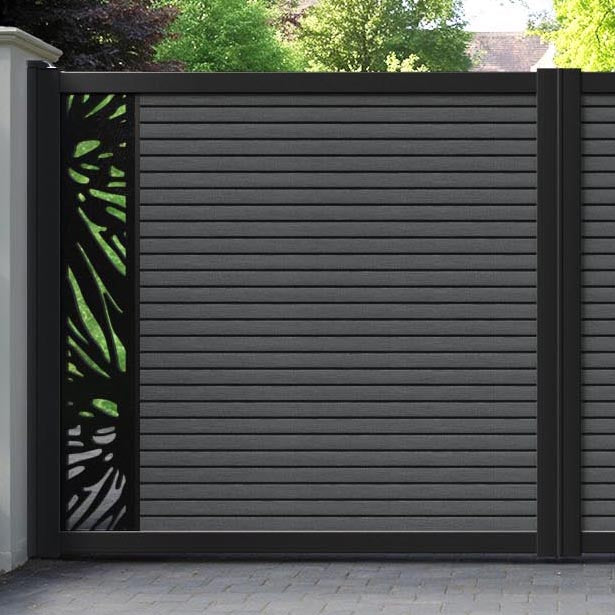 Hudson Poppy Straight Top Driveway Gate - Dark Grey - End Screen