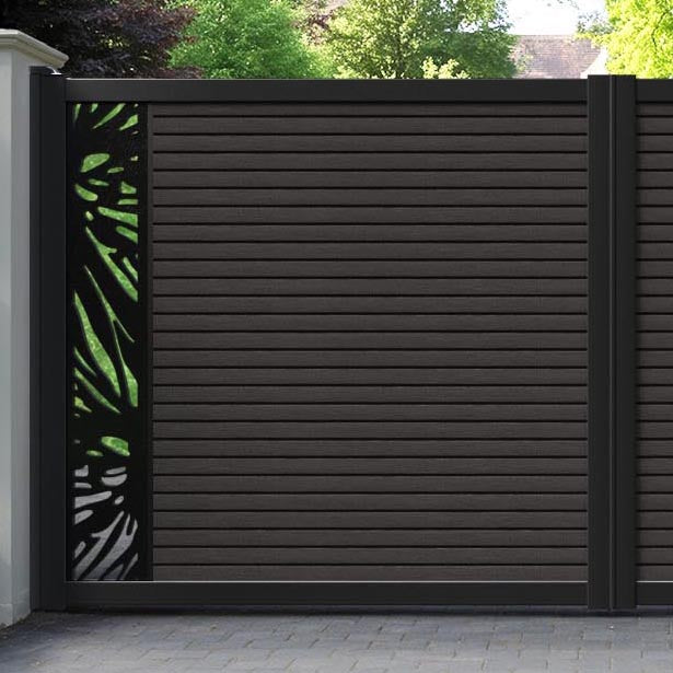 Hudson Poppy Straight Top Driveway Gate - Dark Oak - End Screen