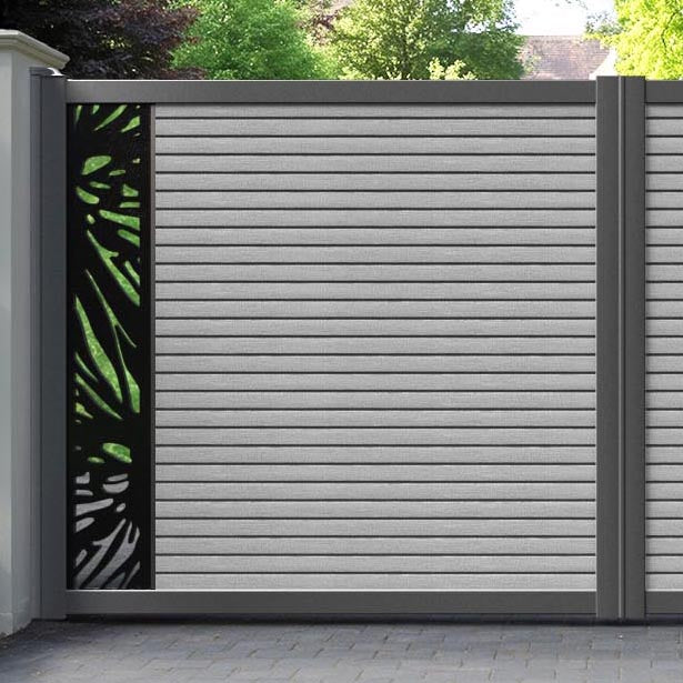 Hudson Poppy Straight Top Driveway Gate - Light Grey - End Screen