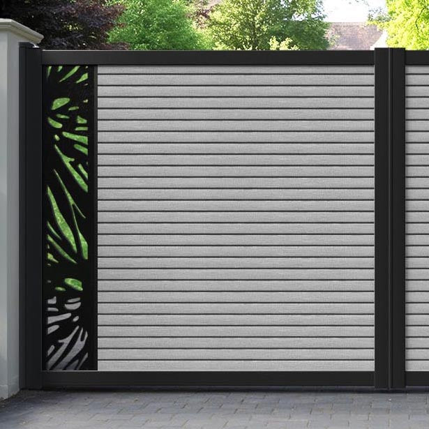 Hudson Poppy Straight Top Driveway Gate - Light Grey - End Screen