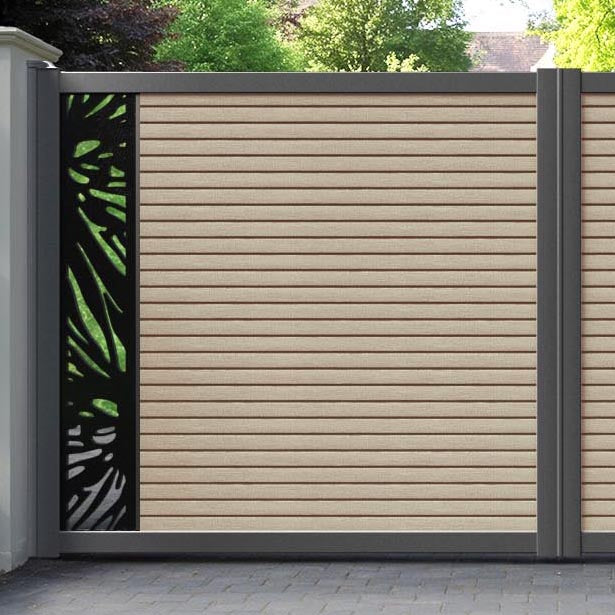 Hudson Poppy Straight Top Driveway Gate - Light Oak - End Screen