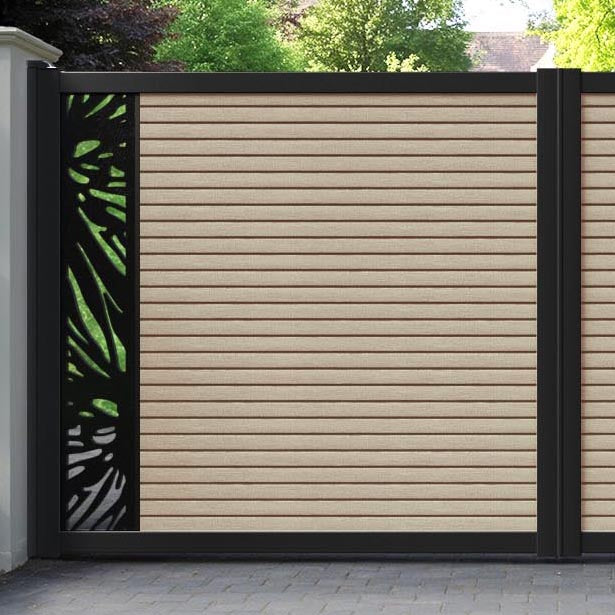 Hudson Poppy Straight Top Driveway Gate - Light Oak - End Screen