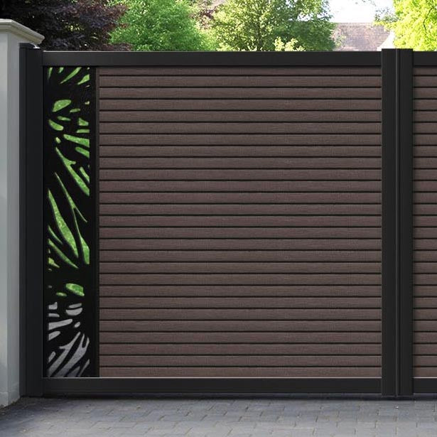 Hudson Poppy Straight Top Driveway Gate - Mid Brown - End Screen