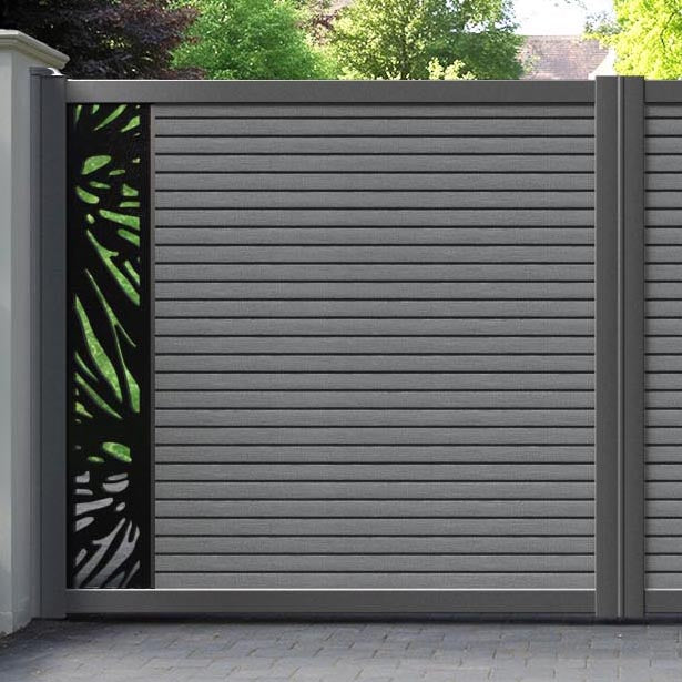 Hudson Poppy Straight Top Driveway Gate - Mid Grey - End Screen