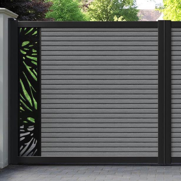 Hudson Poppy Straight Top Driveway Gate - Mid Grey - End Screen