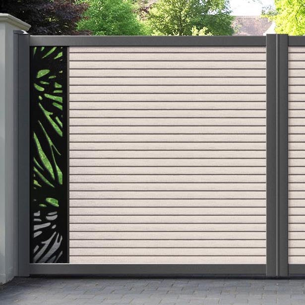 Hudson Poppy Straight Top Driveway Gate - Mid Stone - End Screen