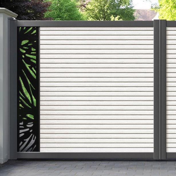 Hudson Poppy Straight Top Driveway Gate - Light Stone - End Screen