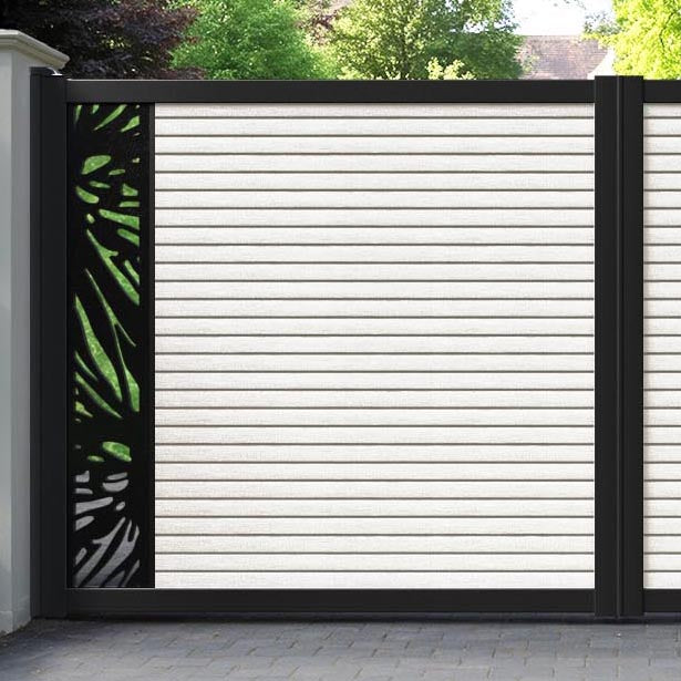 Hudson Poppy Straight Top Driveway Gate - Light Stone - End Screen