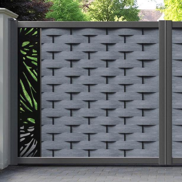 Ripple Poppy Straight Top Driveway Gate - Anthracite - End Screen