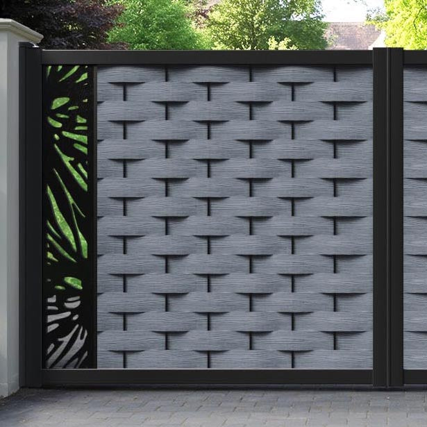 Ripple Poppy Straight Top Driveway Gate - Anthracite - End Screen