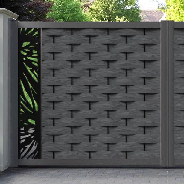 Ripple Poppy Straight Top Driveway Gate - Dark Grey - End Screen