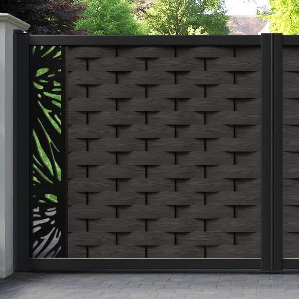 Ripple Poppy Straight Top Driveway Gate - Dark Oak - End Screen